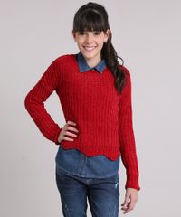 Sueter-Infantil-Chenille-Decote-Redondo-Manga-Longa-Vermelho-8863281-Vermelho_1