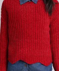 Sueter-Infantil-Chenille-Decote-Redondo-Manga-Longa-Vermelho-8863281-Vermelho_4