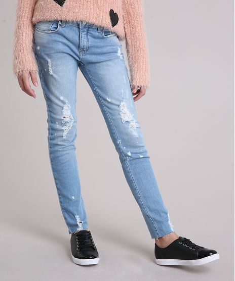 Calca-Jeans-Infantil-Destroyed-com-Respingos-Azul-Claro-9158763-Azul_Claro_1