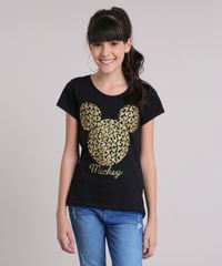 Blusa-Infantil-Mickey-Mouse-Manga-Curta-Decote-Redondo-em-Algodao---Sustentavel-Preta-9196596-Preto_1