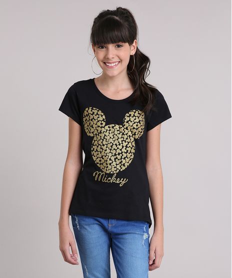 Blusa-Infantil-Mickey-Mouse-Manga-Curta-Decote-Redondo-em-Algodao---Sustentavel-Preta-9196596-Preto_1