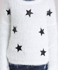 Sueter-Infantil-em-Trico-Felpudo-com-Estrela-Bordada-Decote-Redondo-Manga-Longa-Off-White-8862390-Off_White_4