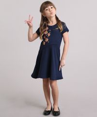 Vestido-Infantil-Flores-Manga-Curta-Decote-Redondo-Azul-Marinho-9195752-Azul_Marinho_3