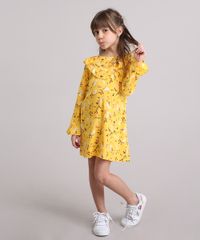 Vestido-Infantil-Estampado-Floral-Manga-Longa-Decote-Redondo-com-Babado-Amarelo-8846653-Amarelo_3