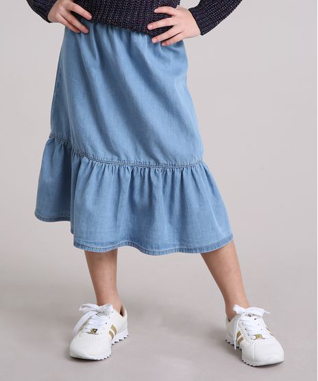 Saia-Infantil-Longa-Jeans-com-Babado-Azul-Claro-9205011-Azul_Claro_1