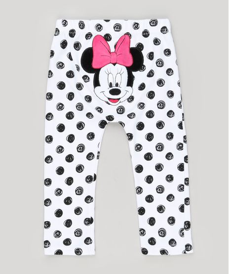 Calca-Infantil-Minnie-Estampada-de-Poa-em-Algodao---Sustentavel--Branca-8928788-Branco_1
