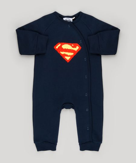 Macacao-Infantil-Super-Homem-em-Moletom-Manga-Longa-em-Algodao---Sustentavel-Azul-Marinho-8909792-Azul_Marinho_1
