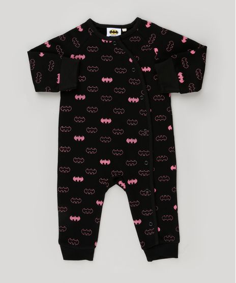 Macacao-Infantil-Batgirl-em-Moletom-Manga-Longa-em-Algodao---Sustentavel-Preto-8908894-Preto_1