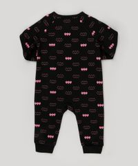 Macacao-Infantil-Batgirl-em-Moletom-Manga-Longa-em-Algodao---Sustentavel-Preto-8908894-Preto_2