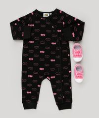 Macacao-Infantil-Batgirl-em-Moletom-Manga-Longa-em-Algodao---Sustentavel-Preto-8908894-Preto_3