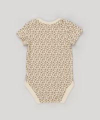 Body-Infantil-Estampado-Animal-Print-com-Bordado-Manga-Curta-Decote-Redondo-em-Algodao---Sustentavel-Bege-8934426-Bege_2