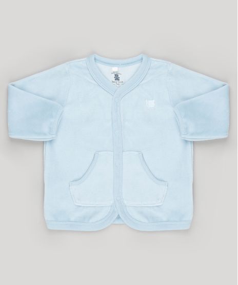 Cardigan-Infantil-em-Plush-Manga-Longa-com-Algodao---Sustentavel-Azul-Claro-8940816-Azul_Claro_1