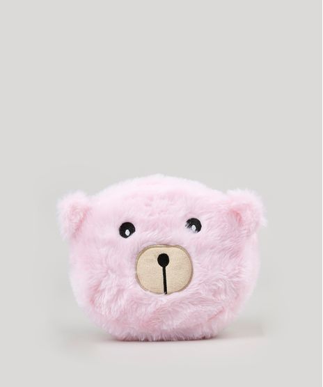 Necessaire-Feminina-Urso-com-Orelhinhas-em-Pelucia-Rosa-Claro-9117730-Rosa_Claro_1
