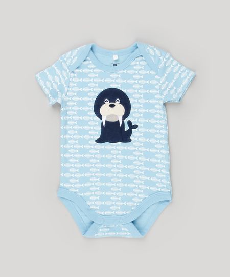Body-Infantil-Estampado-Leao-Marinho-Manga-Curta-Gola-Redonda-em-Algodao---Sustentavel-Azul-Claro-8934380-Azul_Claro_1
