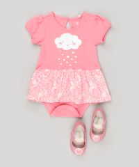 Body-Saia-Infantil-Nuvem-com-Floral-Manga-Curta-Decote-Redondo-em-Algodao---Sustentavel-Rosa-8935392-Rosa_3