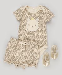 Short-Infantil-Estampado-Animal-Print-em-Algodao---Sustentavel-Bege-8934324-Bege_3