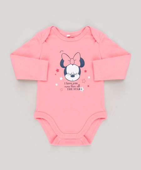 Body-Infantil-Minnie-Manga-Longa-Decote-Redondo-em-Algodao---Sustentavel-Rosa-8920317-Rosa_1