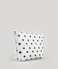 Necessaire-Feminina-Estampada-com-Coracoes--Amar-E-Somar--Branca-9029885-Branco_2