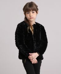 Casaco-Infantil-de-Pelo-Decote-Redondo-Manga-Longa-Preto-8906021-Preto_1