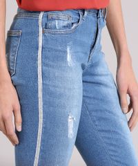 Calca-Jeans-Feminina-Cigarrete-Faixa-Lateral-com-Lurex-Azul-Medio-9201338-Azul_Medio_4