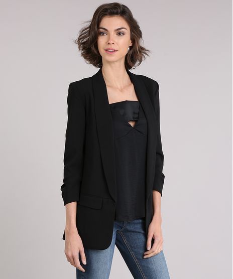 Blazer-Feminino-Longo-Boyfriend-com-Franzido-na-Manga-Preto-8915813-Preto_1