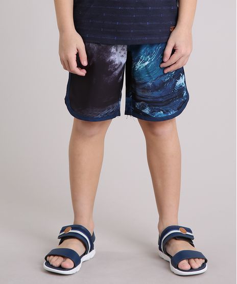 Bermuda-Surf-Infantil-Estampada-de-Ondas-com-Velcro-e-Cordao-Azul-Marinho-8862201-Azul_Marinho_1
