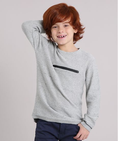 Sueter-Infantil-Canelado-em-Trico-com-Ziper-Manga-Longa-Decote-Redondo-Cinza-Mescla-Claro-8868508-Cinza_Mescla_Claro_1