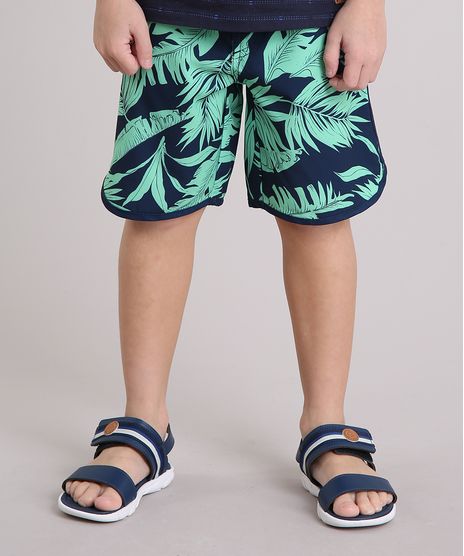 Bermuda-Surf-Infantil-Estampada-de-Folhagem-com-Velcro-e-Cordao-Azul-Marinho-8864930-Azul_Marinho_1