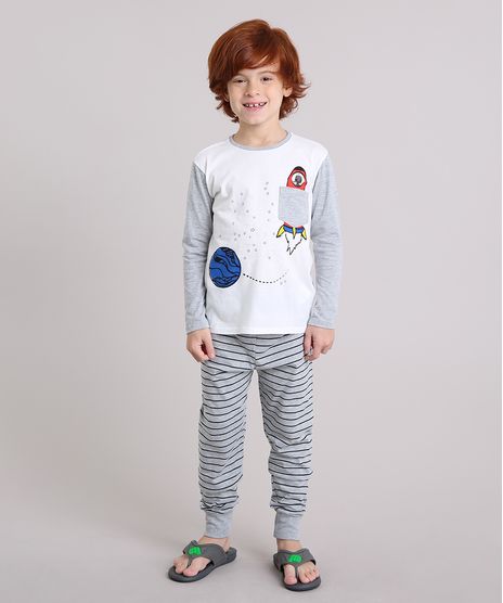 Pijama-Infantil-com-Estampa-Espacial-que-Brilha-no-Escuro-com-Bolso-Manga-Longa-Off-White-9133162-Off_White_1