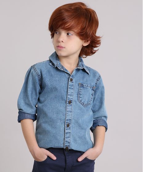 Camisa-Infantil-Jeans-Manga-Longa-com-Bolso-Azul-Claro-9180399-Azul_Claro_1