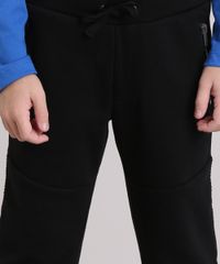 Calca-Infantil-Jogger-em-Moletom-com-Bolsos-e-Ziper-Preta-8861980-Preto_4