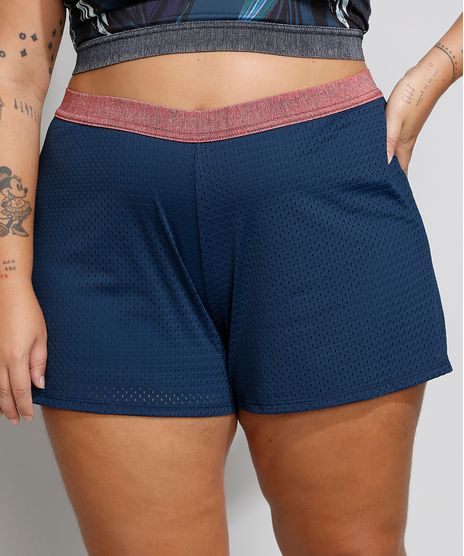Short-Feminino-Plus-Size-Esportivo-Ace-Running-Texturizado-Azul-Marinho-9984684-Azul_Marinho_1