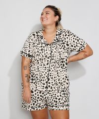 Pijama-Feminino-Plus-Size-Manga-Curta-Estampado-Animal-Print-Guepardo-com-Vivo-Contrastante-Bege-9974326-Bege_1