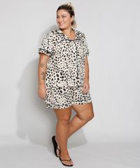 Pijama-Feminino-Plus-Size-Manga-Curta-Estampado-Animal-Print-Guepardo-com-Vivo-Contrastante-Bege-9974326-Bege_3
