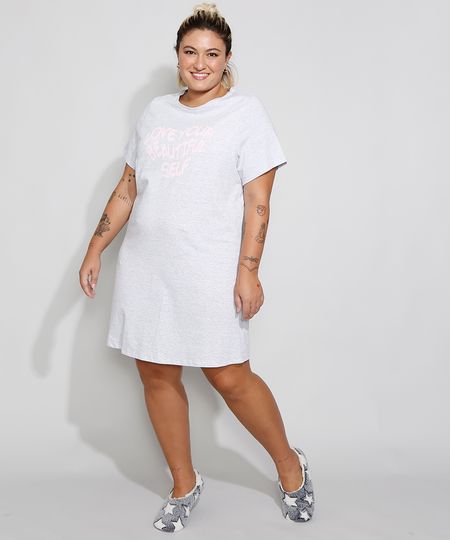 Camisola-Feminina-Plus-Size-Manga-Curta--Love-Your-Beautiful-Self--Cinza-Mescla-9974466-Cinza_Mescla_1 Camisola-Feminina-Plus-Size-Manga-Curta--Love-Your-Beautiful-Self--Cinza-Mescla-9974466-Cinza_Mescla_1