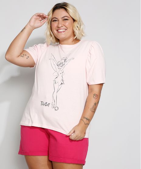 Camiseta-Feminina-Plus-Size-Sininho-Manga-Curta-Bufante-Decote-Redondo-Rosa-Claro-9982886-Rosa_Claro_1