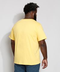 Camiseta-Masculina-Plus-Size--University--Manga-Curta-Gola-Careca-Amarela-9981190-Amarelo_2