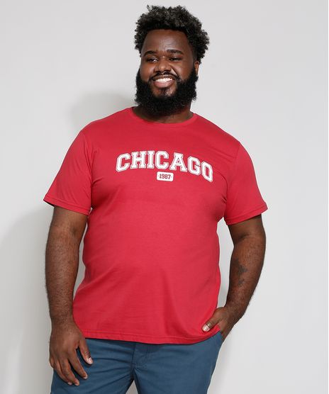 Camiseta-Masculina-Plus-Size-Chicago-Manga-Curta-Gola-Careca-Vinho-9982623-Vinho_1