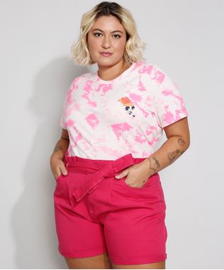 Camiseta-Feminina-Plus-Size-Estampada-Tie-Dye-Florzinha-Manga-Curta-Decote-Redondo-Rosa-9982897-Rosa_1