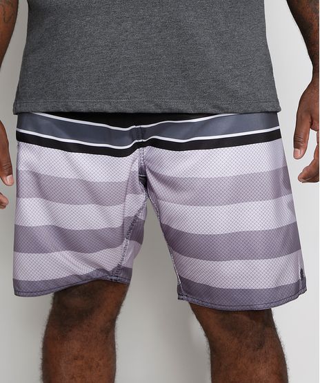 Bermuda-Surf-Masculina-Plus-Size-Estampada-Geometrica-Preta-9979808-Preto_1