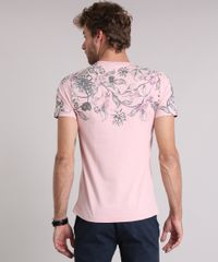Camiseta-Masculina-Slim-Fit-com-Estampa-Floral-Manga-Curta-Gola-Careca-Rosa-9197265-Rosa_2