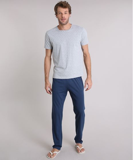 Pijama-Masculino-Estampado-Manga-Curta-Gola-Careca-Cinza-Mescla-9147953-Cinza_Mescla_1