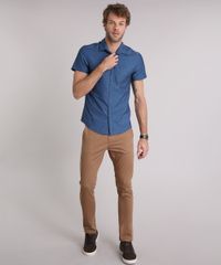 Camisa-Masculina-Slim-com-Bolso-Manga-Curta-Azul-8852709-Azul_3