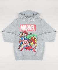 Blusao-Infantil-Os-Vingadores-com-Capuz-Manga-Longa-em-Moletom-de-Algodao---Sustentavel-Cinza-Mescla-8470761-Cinza_Mescla_1
