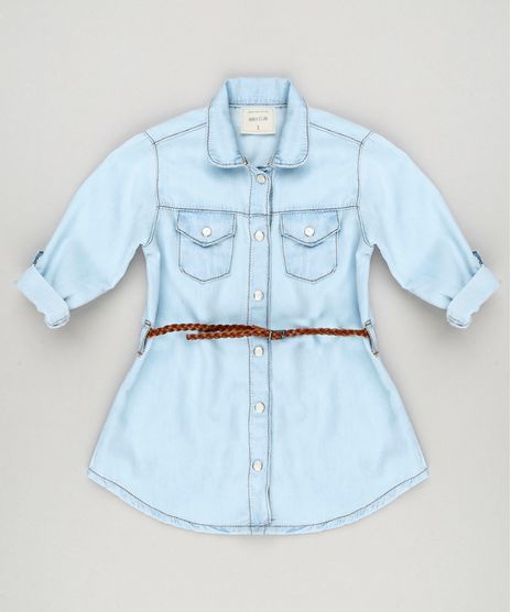 Vestido-Chemise-Jeans-Infantil-com-Cinto-Trancado-Azul-Claro-9170302-Azul_Claro_1