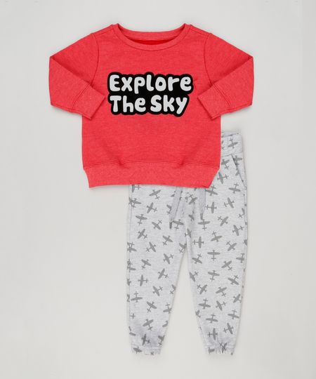 Conjunto-Infantil-de-Blusao--Explore-The-Sky--Vermelho---Calca-Estampada-de-Avioes-em-Moletom-Cinza-Mescla-9118257-Cinza_Mescla_1 Conjunto-Infantil-de-Blusao--Explore-The-Sky--Vermelho---Calca-Estampada-de-Avioes-em-Moletom-Cinza-Mescla-9118257-Cinza_Mescla_1