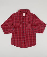 Camisa-Infantil-Xadrez-com-Bolsos-Manga-Longa-Vermelha-8912004-Vermelho_1