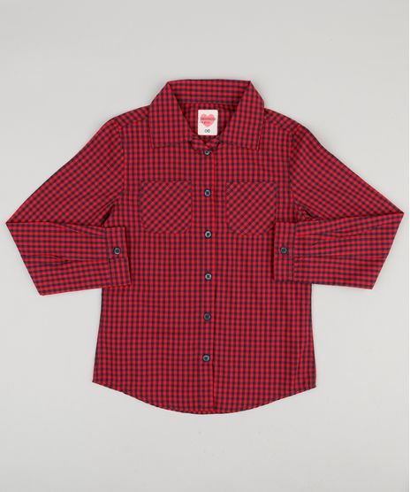 Camisa-Infantil-Xadrez-com-Bolsos-Manga-Longa-Vermelha-8912004-Vermelho_1