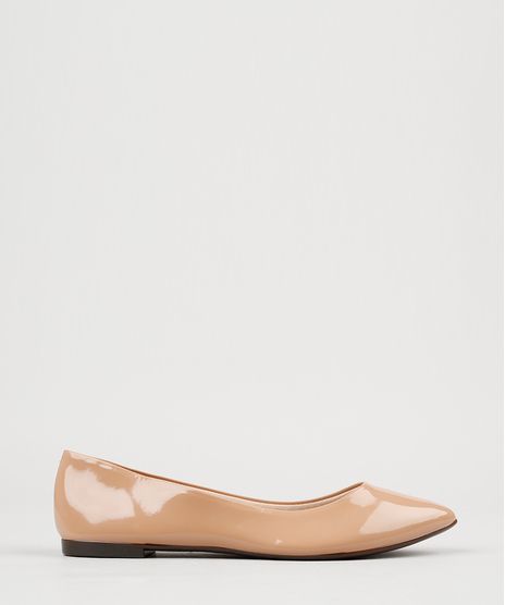 Sapatilha-Feminina-Bico-Fino-Moleca-em-Verniz-Bege-8669534-Bege_1