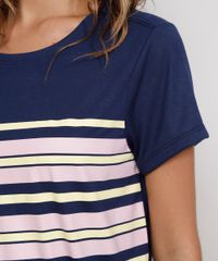 Pijama-Feminino-Manga-Curta-com-Listras-Azul-Marinho-9981142-Azul_Marinho_3
